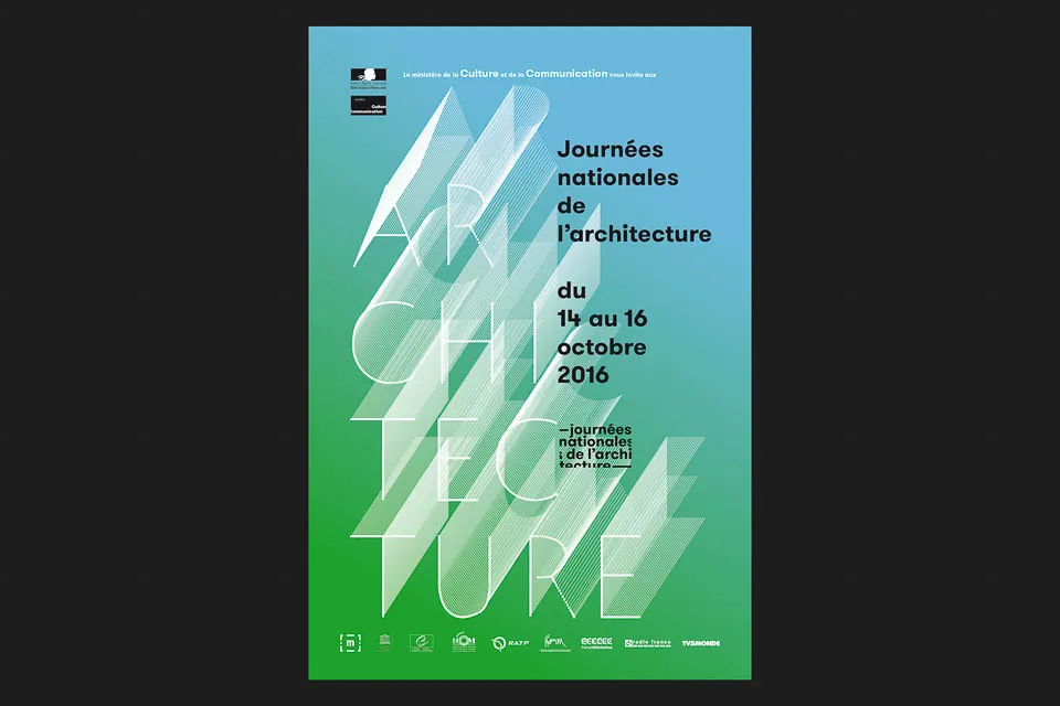 Affiche typographique des Journées nationales de l’architecture