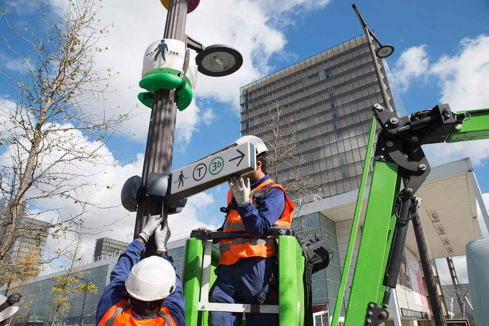 Dispositif de signalétique d’une correspondance urbaine à Paris